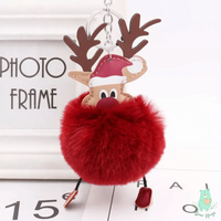 Christmas Fawn Plush Ball Keychain - Bear Hugs