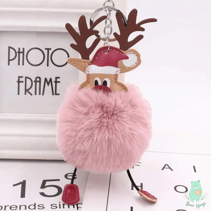 Christmas Fawn Plush Ball Keychain - Bear Hugs