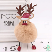 Christmas Fawn Plush Ball Keychain - Bear Hugs