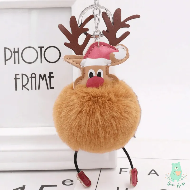 Christmas Fawn Plush Ball Keychain - Bear Hugs