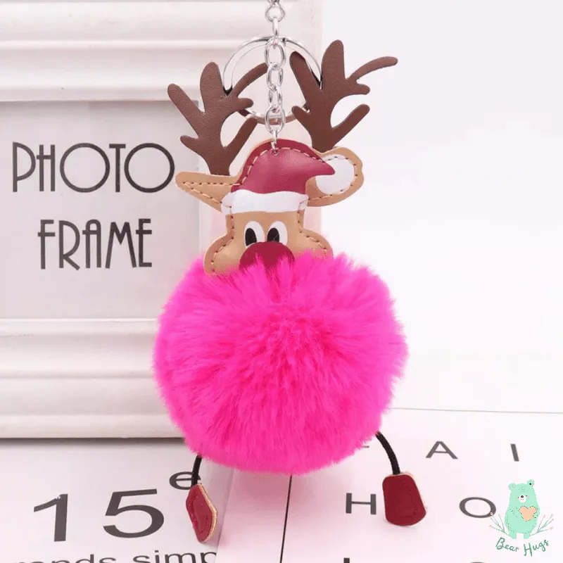 Christmas Fawn Plush Ball Keychain - Bear Hugs