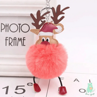 Christmas Fawn Plush Ball Keychain - Bear Hugs