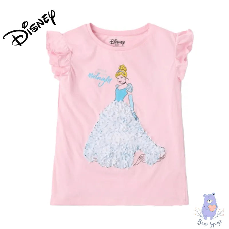 Cinderella Graphic Print Crew-Neck T-shirt with Embellishments - Bear Hugs