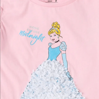 Cinderella Graphic Print Crew-Neck T-shirt with Embellishments - Bear Hugs