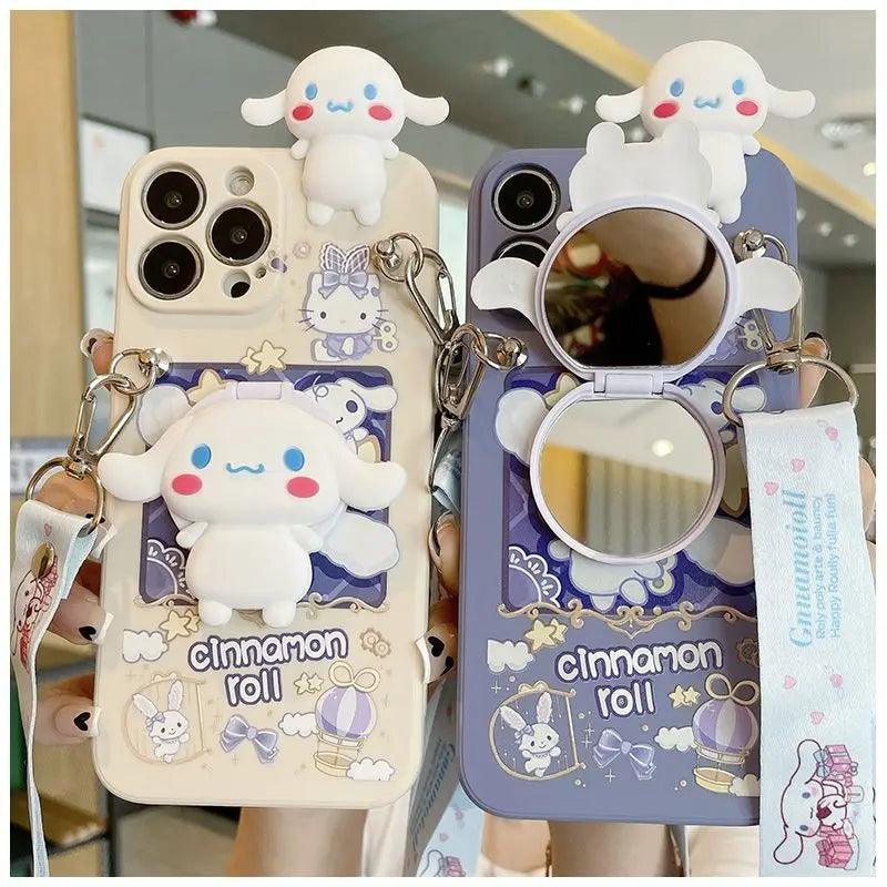 Cinnamoroll Makeup Mirror Case (For iPhones) - Bear Hugs