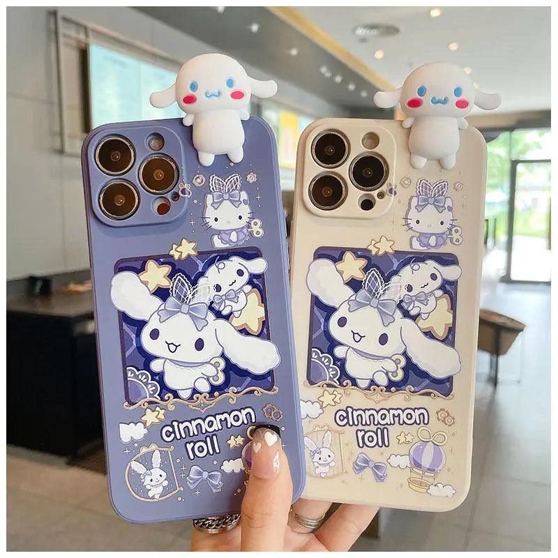 Cinnamoroll Makeup Mirror Case (For iPhones) - Bear Hugs