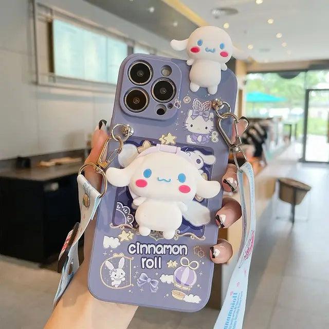 Cinnamoroll Makeup Mirror Case (For iPhones) - Bear Hugs