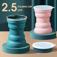 Collapsible Silicone Water Cup with Lid (320 ml) - Bear Hugs