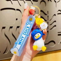 Quirky Crooked Neck Duck Keychain