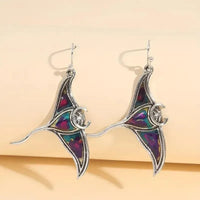 Colorful Manta Ray Fish Dangle Earrings - Bear Hugs