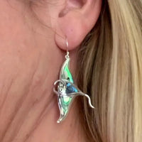 Colorful Manta Ray Fish Dangle Earrings - Bear Hugs