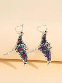 Colorful Manta Ray Fish Dangle Earrings - Bear Hugs