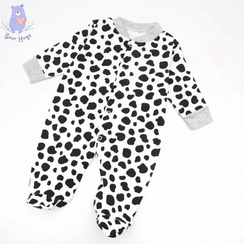 Cow Print Sleeping Suit / Romper (3 pcs) - Bear Hugs