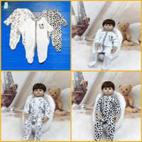 Cow Print Sleeping Suit / Romper (3 pcs) - Bear Hugs