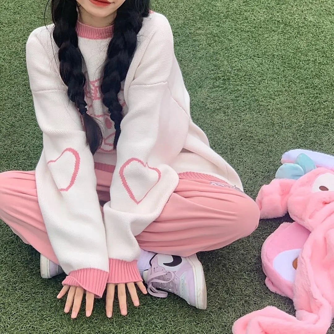 Cozy Kawaii Pastel Knit Pullovers - Bear Hugs