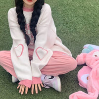 Cozy Kawaii Pastel Knit Pullovers - Bear Hugs