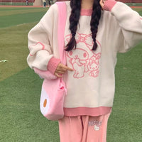 Cozy Kawaii Pastel Knit Pullovers - Bear Hugs