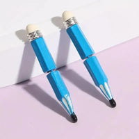 Creative Blue Pencil Design Stud Earrings - Bear Hugs