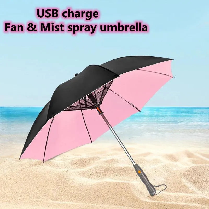 Creative Mist Spray Umbrella with In-built Fan - Bear Hugs