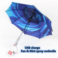 Creative Mist Spray Umbrella with In-built Fan - Bear Hugs