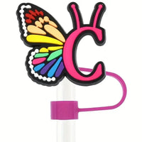 Butterfly Style Letters Silicone Straw Tip Covers For Stanley Cup - Bear Hugs