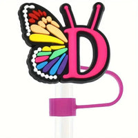 Butterfly Style Letters Silicone Straw Tip Covers For Stanley Cup - Bear Hugs