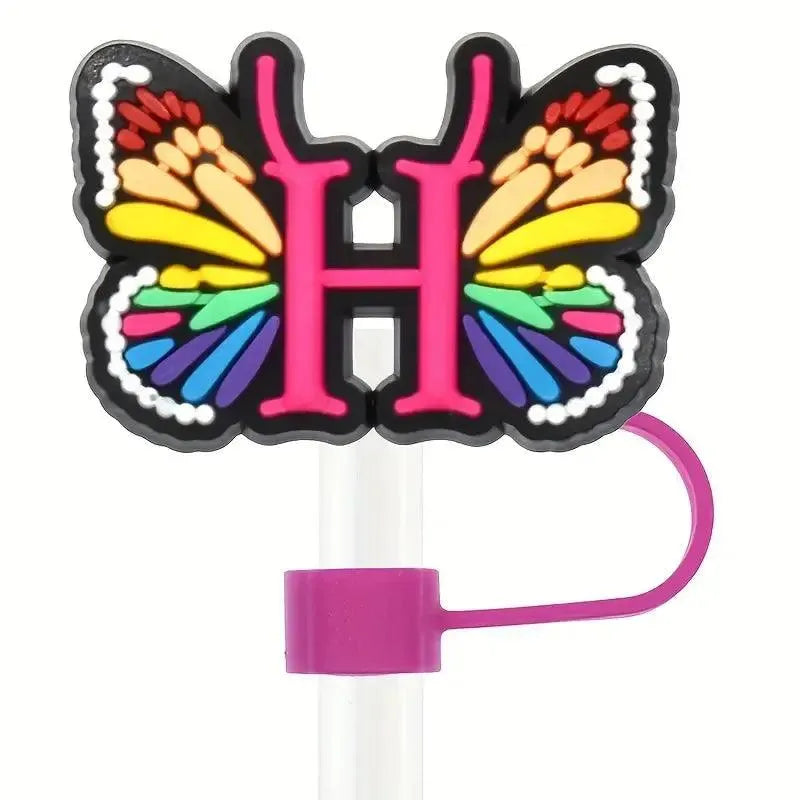 Butterfly Style Letters Silicone Straw Tip Covers For Stanley Cup - Bear Hugs