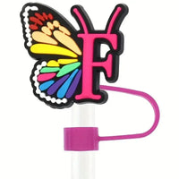 Butterfly Style Letters Silicone Straw Tip Covers For Stanley Cup - Bear Hugs