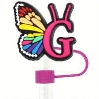 Butterfly Style Letters Silicone Straw Tip Covers For Stanley Cup - Bear Hugs