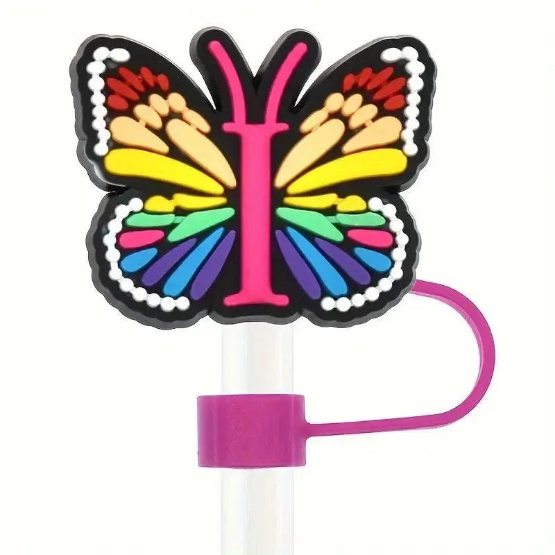 Butterfly Style Letters Silicone Straw Tip Covers For Stanley Cup - Bear Hugs