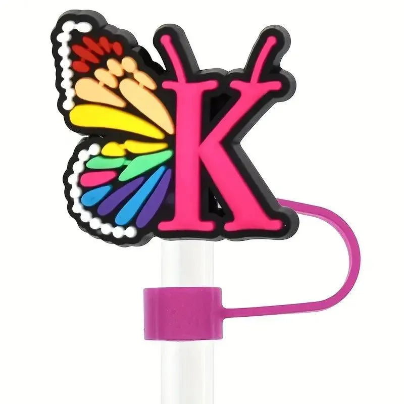 Butterfly Style Letters Silicone Straw Tip Covers For Stanley Cup - Bear Hugs