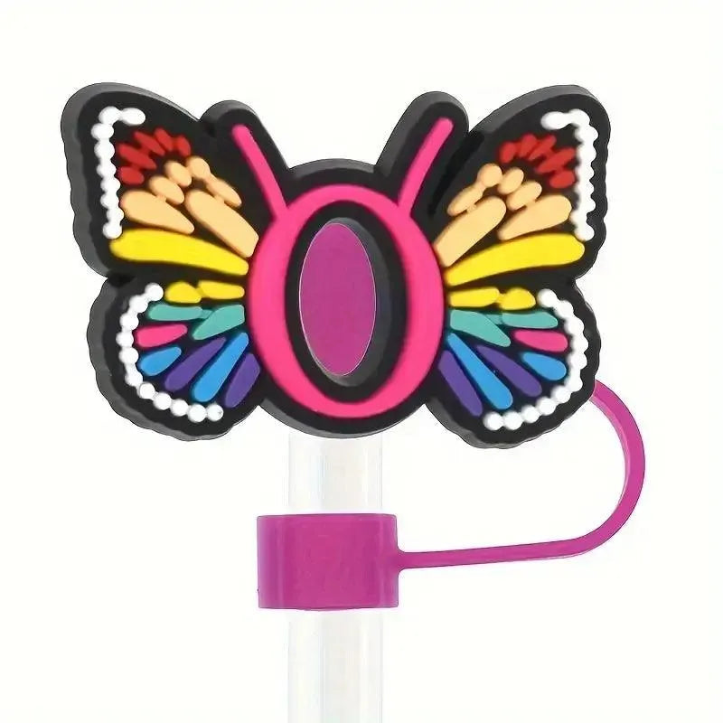 Butterfly Style Letters Silicone Straw Tip Covers For Stanley Cup - Bear Hugs