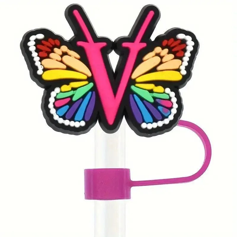 Butterfly Style Letters Silicone Straw Tip Covers For Stanley Cup - Bear Hugs