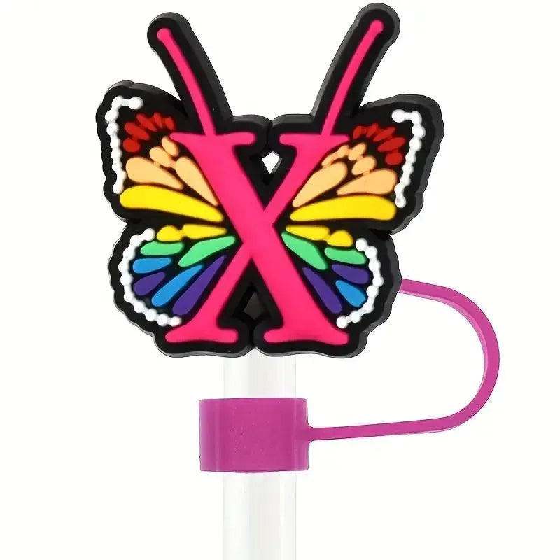 Butterfly Style Letters Silicone Straw Tip Covers For Stanley Cup - Bear Hugs