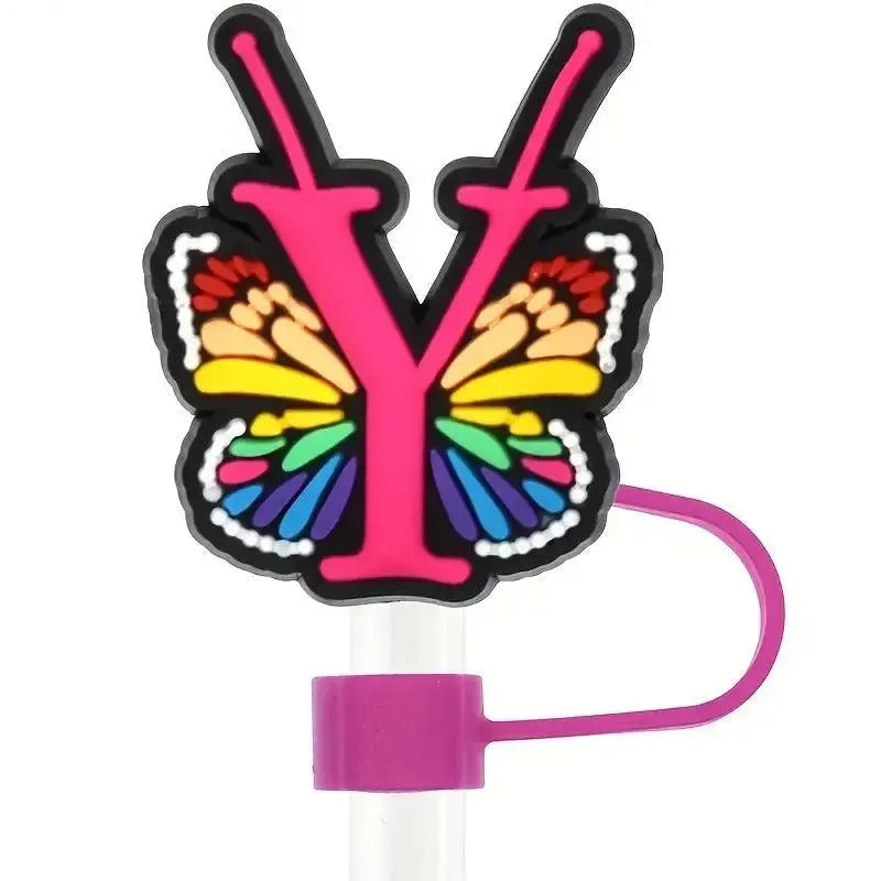 Butterfly Style Letters Silicone Straw Tip Covers For Stanley Cup - Bear Hugs