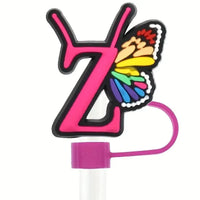 Butterfly Style Letters Silicone Straw Tip Covers For Stanley Cup - Bear Hugs