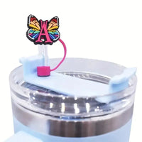 Butterfly Style Letters Silicone Straw Tip Covers For Stanley Cup - Bear Hugs