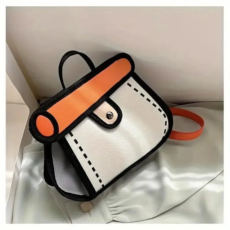 Cute 2D Cartoon Graphic Messenger Bag - Bear Hugs