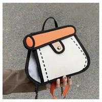 Cute 2D Cartoon Graphic Messenger Bag - Bear Hugs