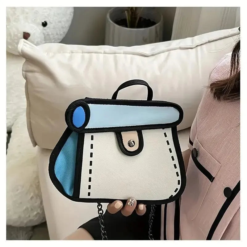 Cute 2D Cartoon Graphic Messenger Bag - Bear Hugs