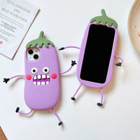 Cute 3D Eggplant Phone Case (For iPhones) - Bear Hugs