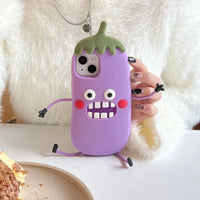 Cute 3D Eggplant Phone Case (For iPhones) - Bear Hugs