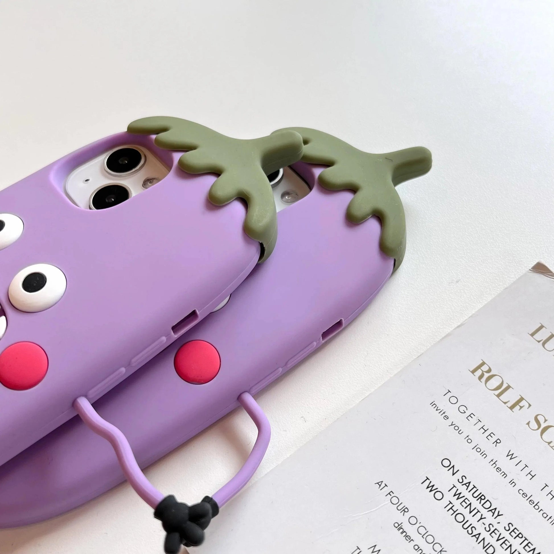 Cute 3D Eggplant Phone Case (For iPhones) - Bear Hugs