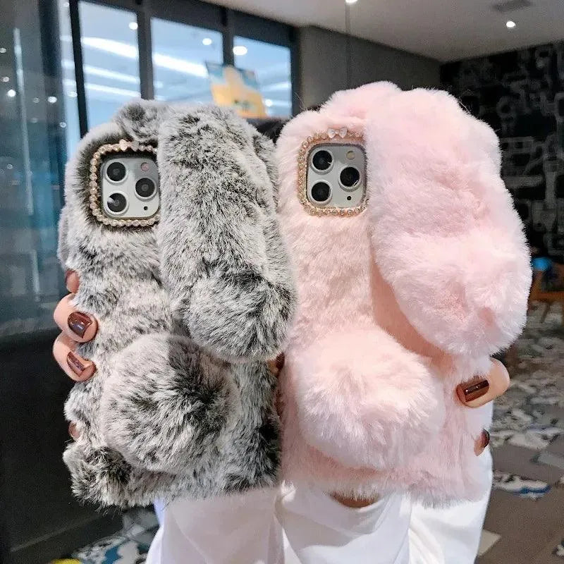 Cute 3D Fur Bunny Style Phone Case (For iPhones) - Bear Hugs