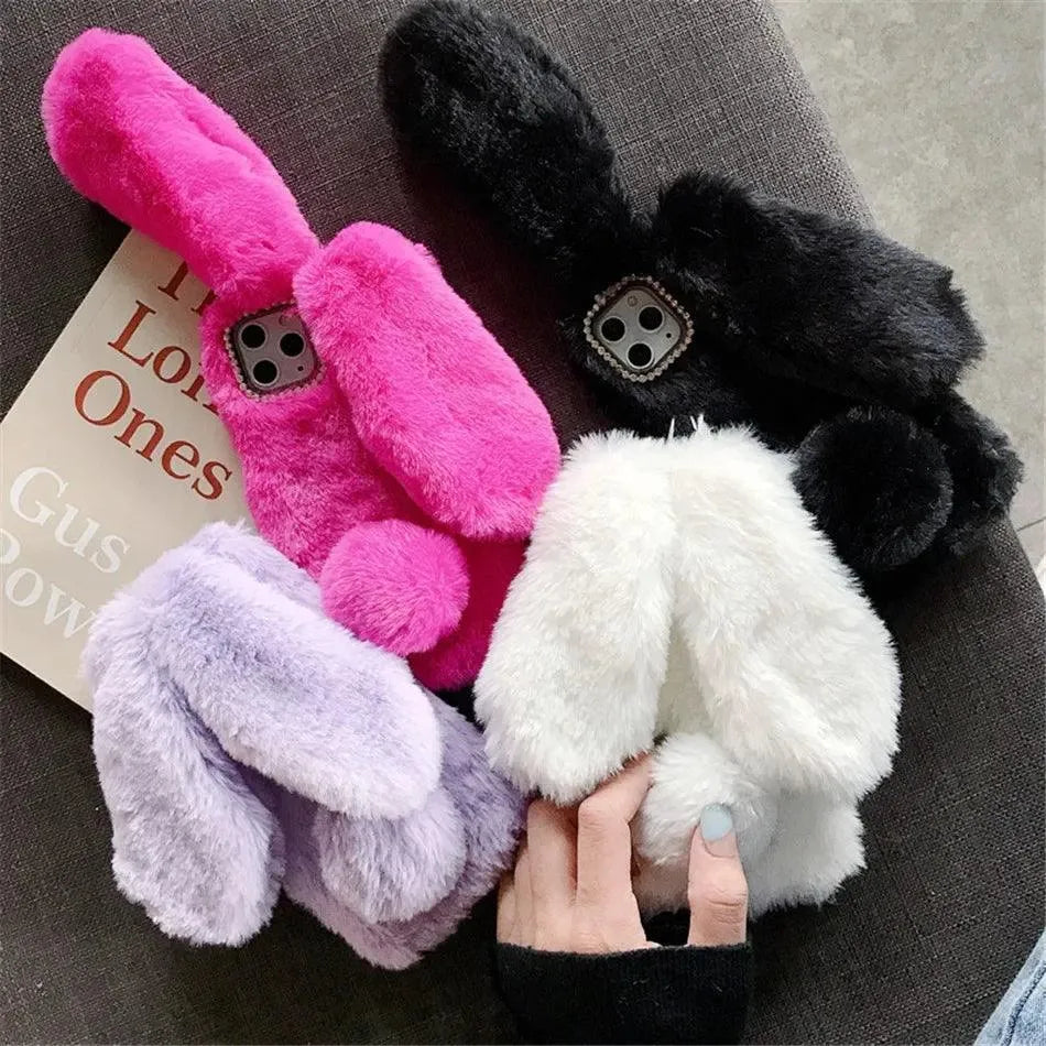 Cute 3D Fur Bunny Style Phone Case (For iPhones) - Bear Hugs