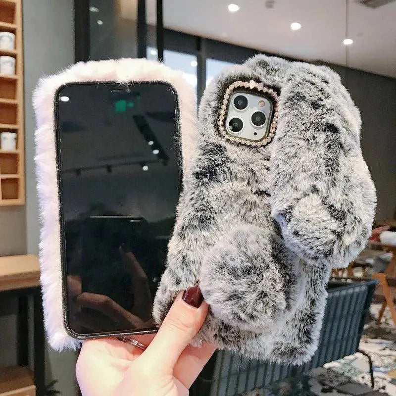 Cute 3D Fur Bunny Style Phone Case (For iPhones) - Bear Hugs