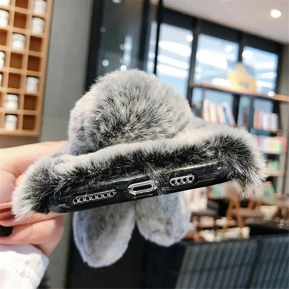 Cute 3D Fur Bunny Style Phone Case (For iPhones) - Bear Hugs