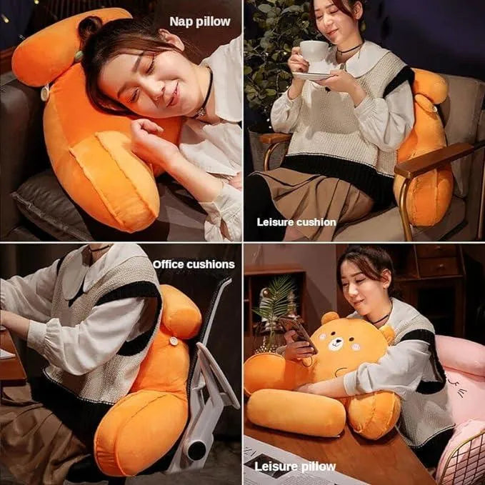 Cute Backrest Chair Pillow - Bear Hugs