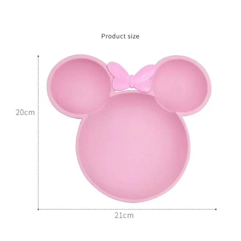 Cute Bamboo Fibre Mickey & Minnie Plate with Cutlery - Bear Hugs