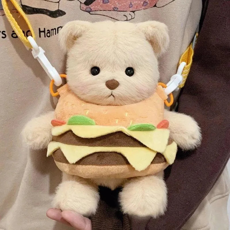 Cute Bear Hamburger Plush Bag (25 cm) - Bear Hugs